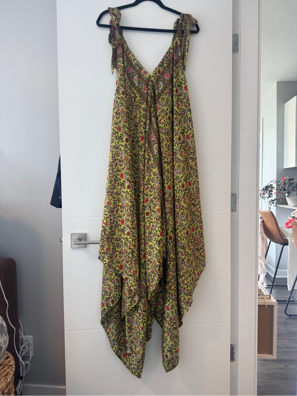 Wevez 100% Silk Floral Harem Jumpsuit One Size Boho Maxi One Size